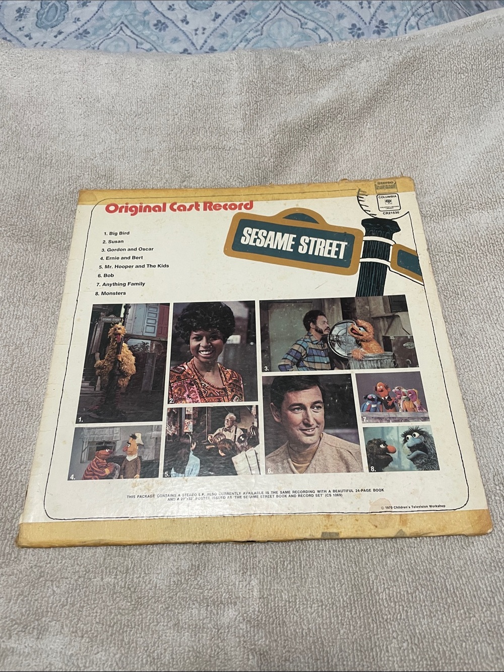 Sesame Street Wall Art Vintage Cast Record in Yellow & White